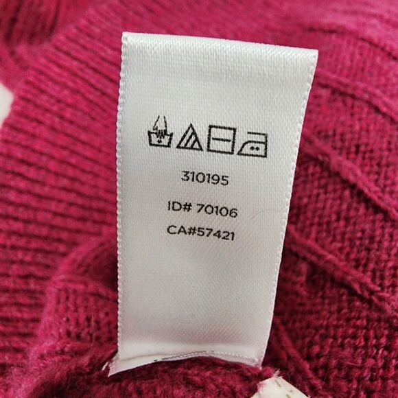 Ann Taylor LOFT Sweater Large Wool Rabbit Blend Cable Knit V Neck Pink Pullover - Picture 10 of 12